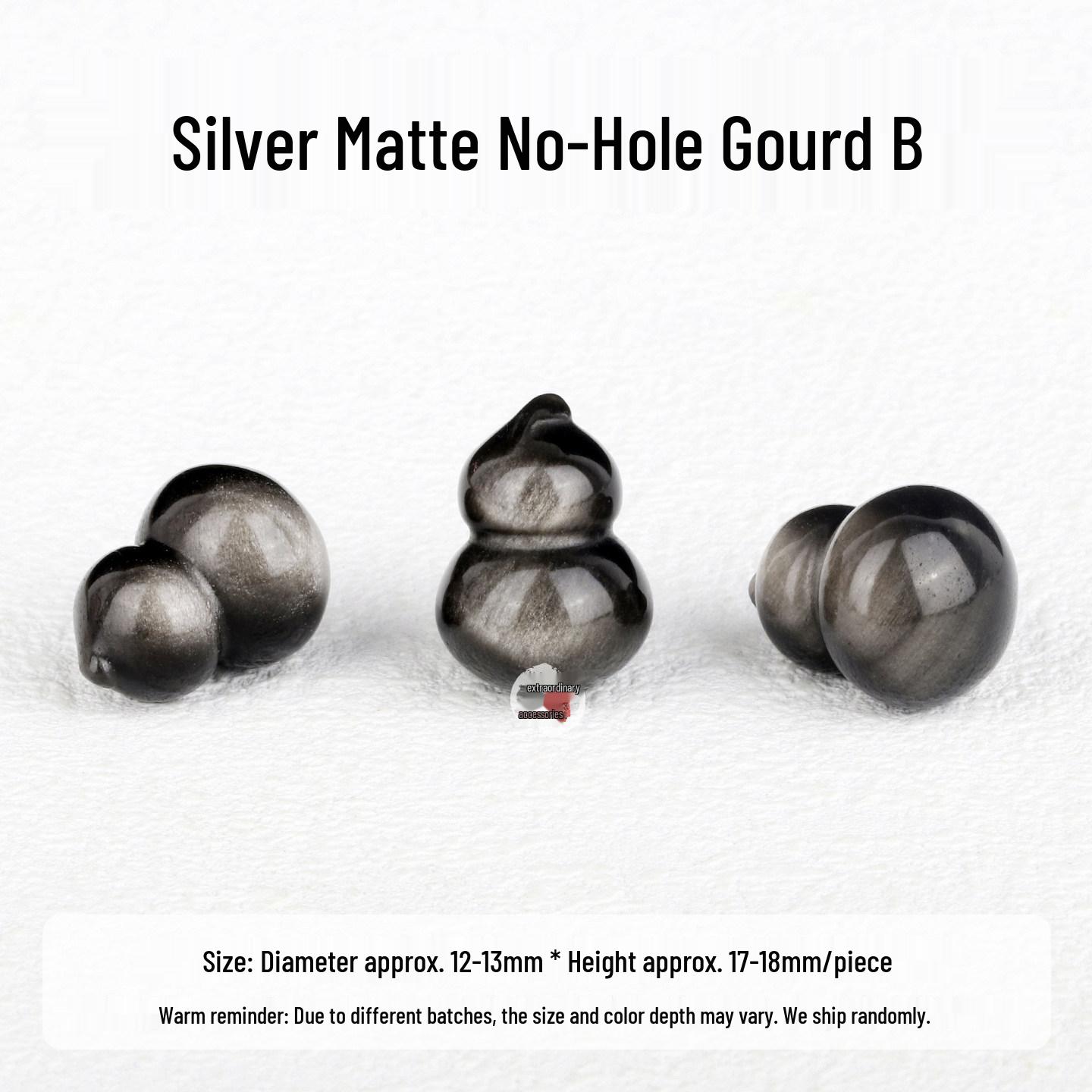 Natural Silver Obsidian Carved Gourd Beads for DIY Jewelry Making