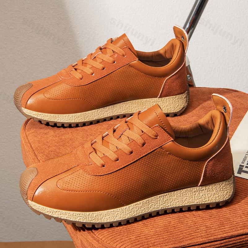 Fashion 2025 Men's Spring Fly Weave Breathable Casual Sports Shoes Versatile Thick Sole Height Increasing Comfortable Chunky Sneakers