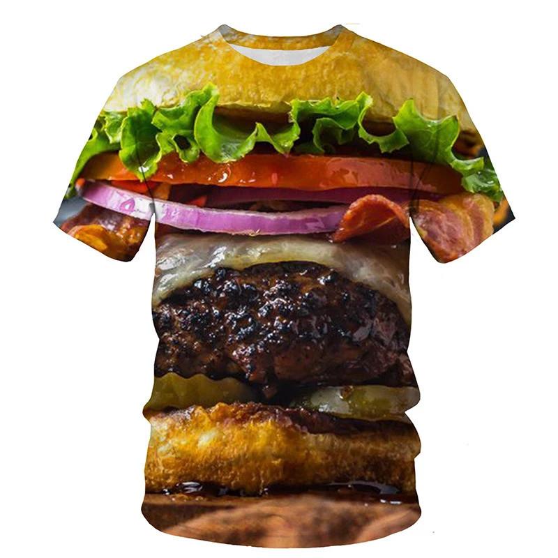 Funny Fried Eggs 3D Printed T-Shirts Food Hamburg French Fries Streetwear Men Women Fashion Short Sleeve T Shirt Kids Tees Tops S