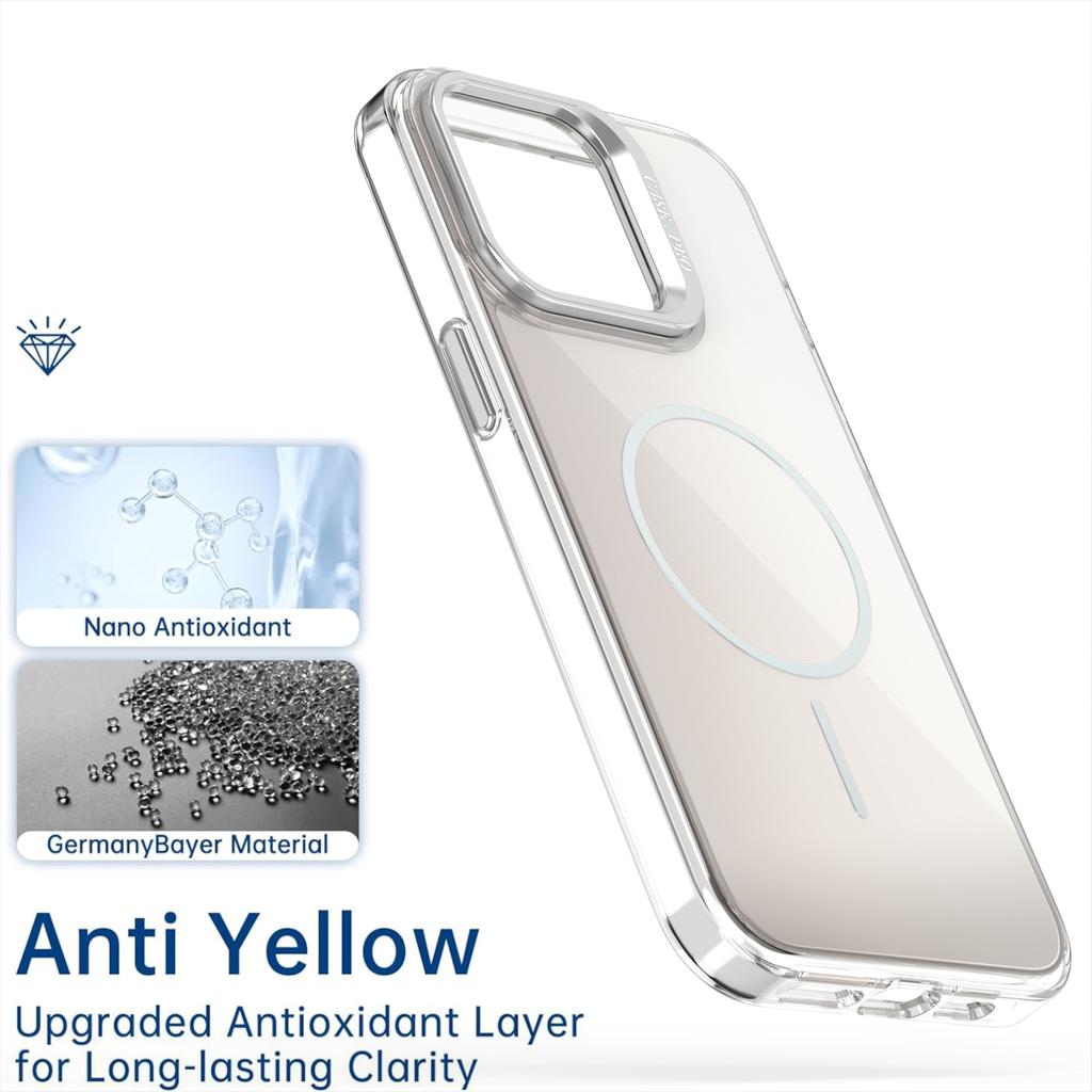 For iPhone 15 Pro Max Case Compatible with MagSafe TPU + Acrylic Gradient Phone Cover with Kickstand