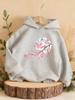 New Autumn/winter Children's Sports Hooded Sweatshirt with Japanese Cherry Blossom Pattern, Warm, Casual, Sporty, and Stylish.