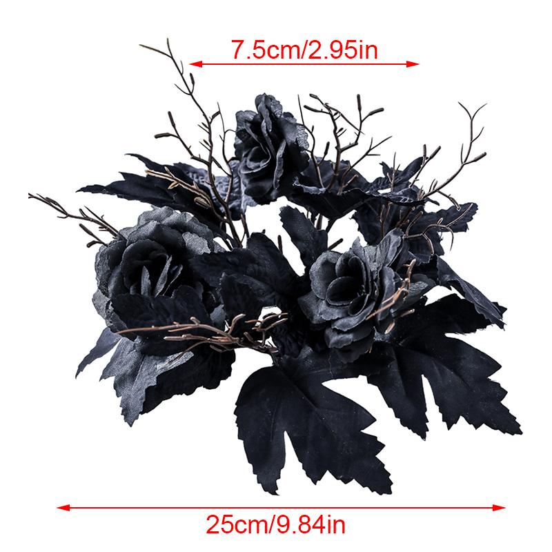 

1 шт. Кольца для свечей с искусственными листьями Хэллоуин Мини-венки для жуткой вечеринки Доступно несколько вариантов