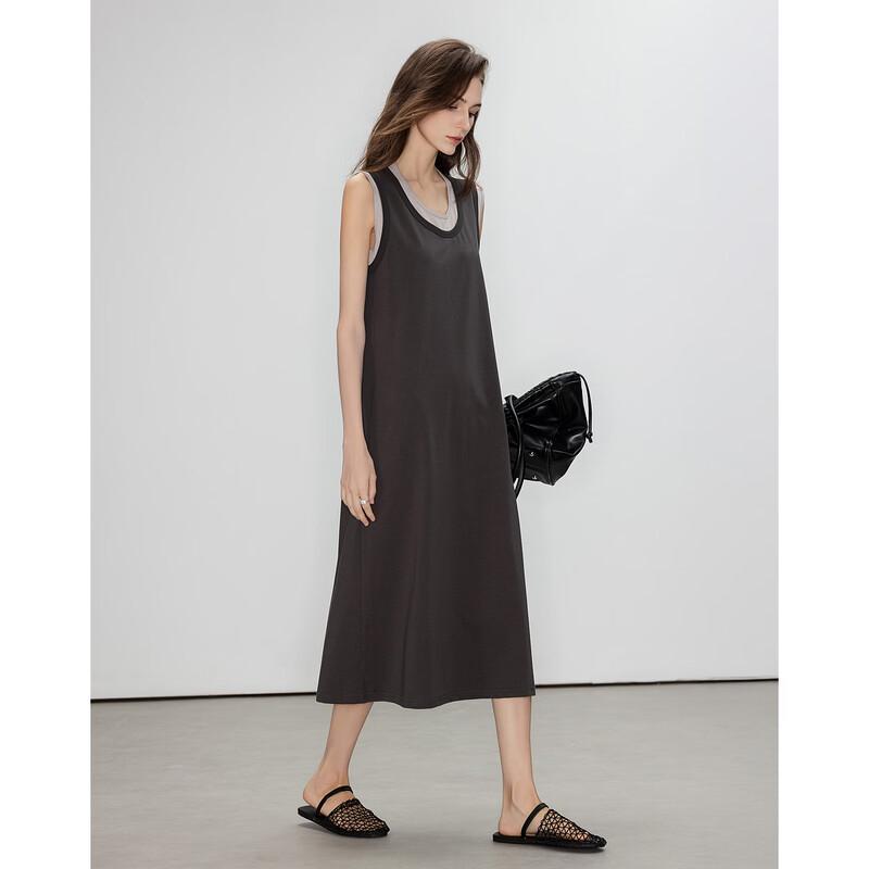 Demana Faux Two-Piece Knit Sleeveless Long Dress
