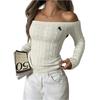 Women's Fashion Off-the-shoulder Solid Color Long-sleeved Sweater