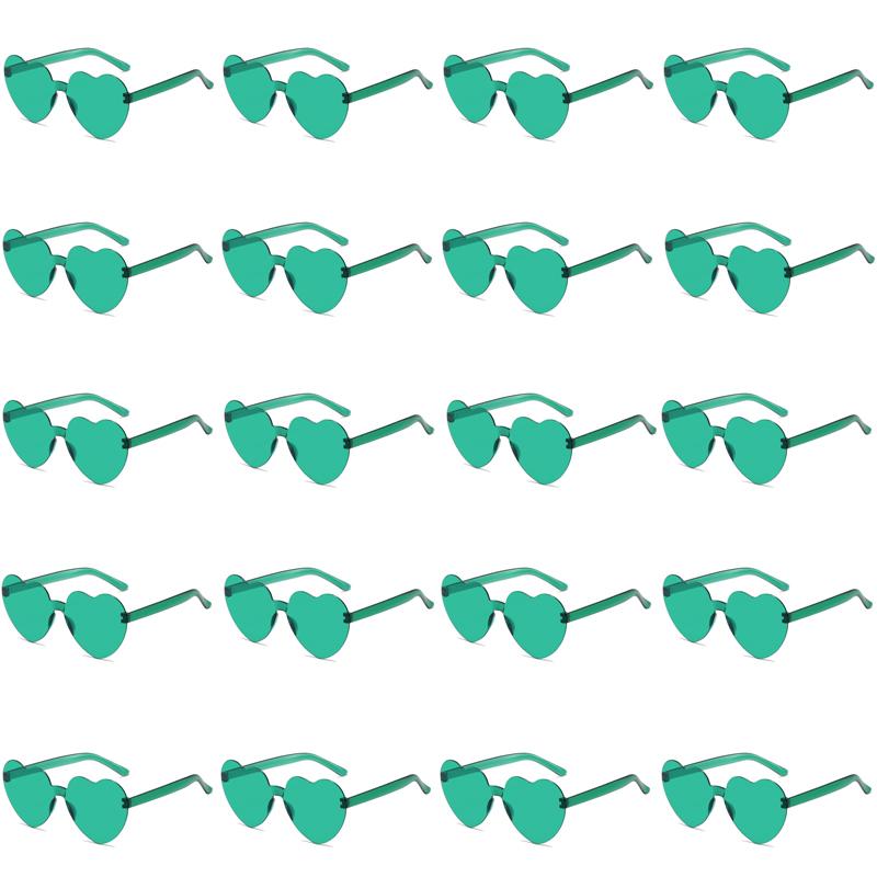 20 Pairs Per Set Heart Designer Fashion Sunglasses Candy Color Decor Shades Stylish Brand Beach Sun Glasses for Women's
