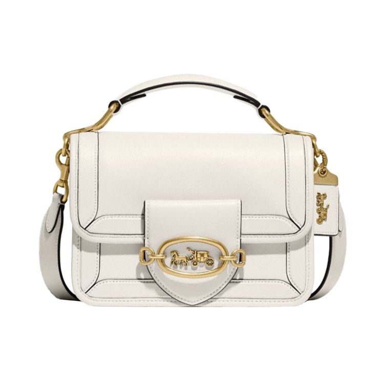 

Coach Hero 22 Minimalist Solid Color Classic Horse And Carriage Buckle Flap Leather Accordion Bag Women Shoulder Bag White C8449-B4HA Basic Set (Bag+Dust Bag)