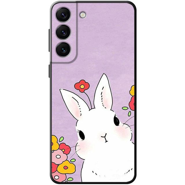 Flower Love Pink Cute Rabbit Phone Case For Samsung Galaxy S22 S21 S20 Fe Ultra S10 S9 S8 Plus S10e Note 20ultra 10plus Shell