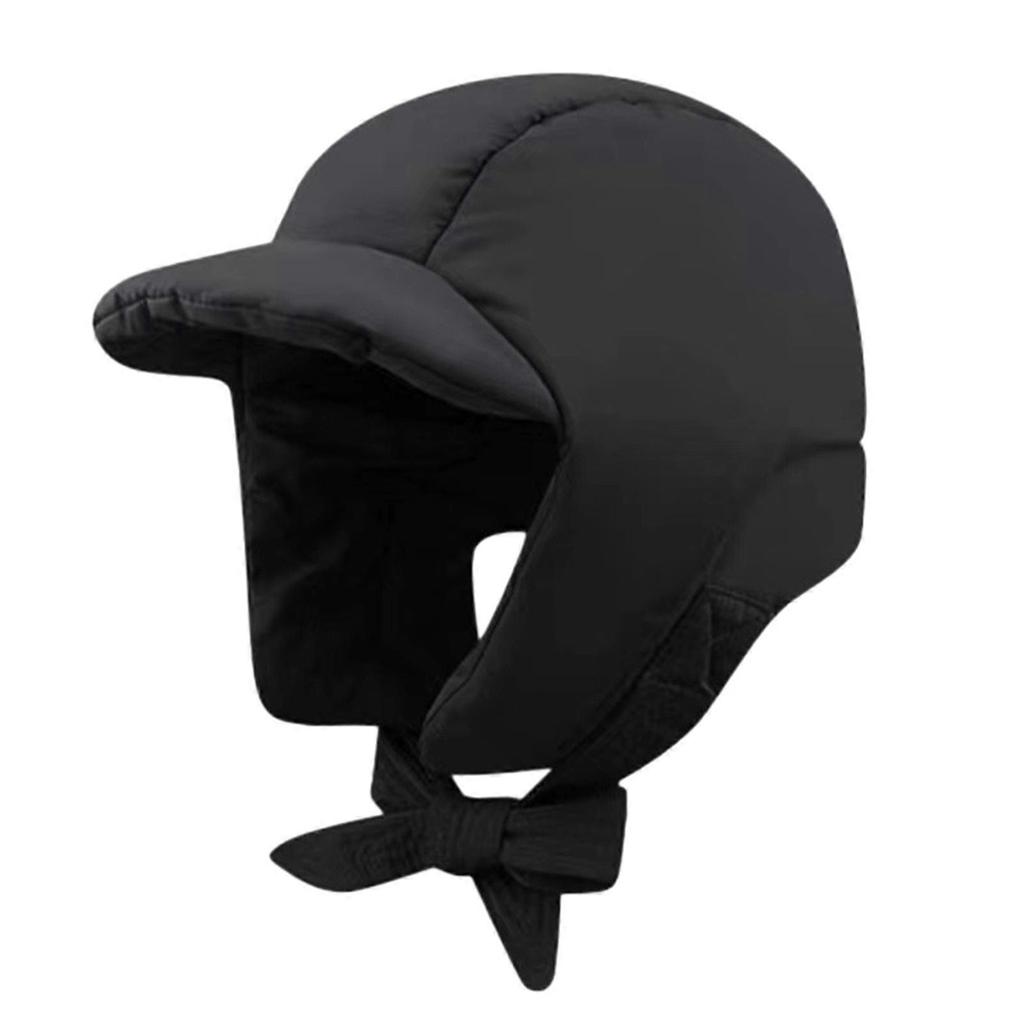 Men Trapper Hat Versatile Sports Cap Hooded Hat Winter Outdoor Costume Accessory Balaclava Sports Cap Trapper Hat Black