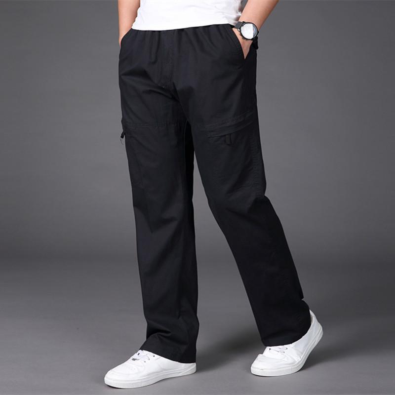 

Мужские укороченные брюки-карго Fashoin, быстросохнущие свободные спортивные брюки-карго с широкими штанинами M чёрный