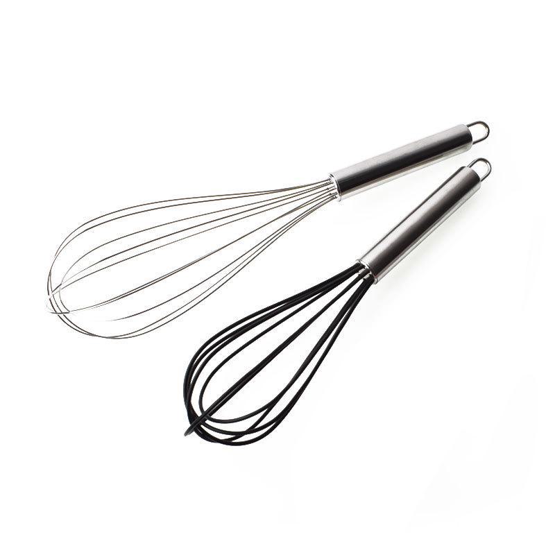 Stainless Steel Silicone Egg Beater - Manual Mixer for Baking and Cooking.