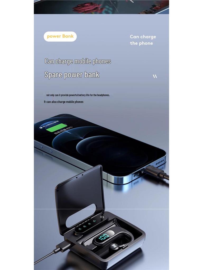 2025 New Wireless Bluetooth Earphone with Extended Standby & HD Calls - Single Ear Hook for Drivers