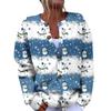 Women's Fashion Christmas Printed Long Sleeve Knitted Cardigan Button Down Jacket