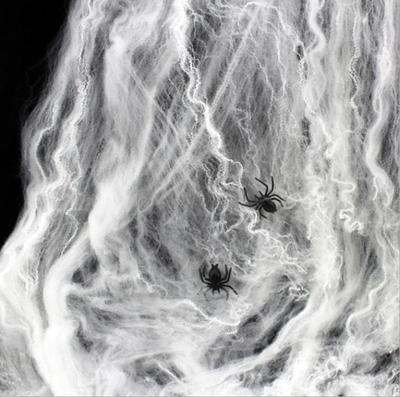Halloween Spinnennetz Baumwolle mit kleinen Spinnen - Spukhaus- & Außendekorationen