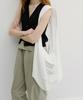 Blank03 Embroidery Big Shoulder Bag (White)