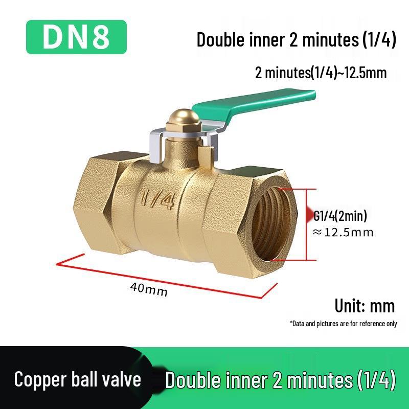Heavy-Duty 1/2" Brass Ball Valve for Air and Water Pipes, Internal/External Thread