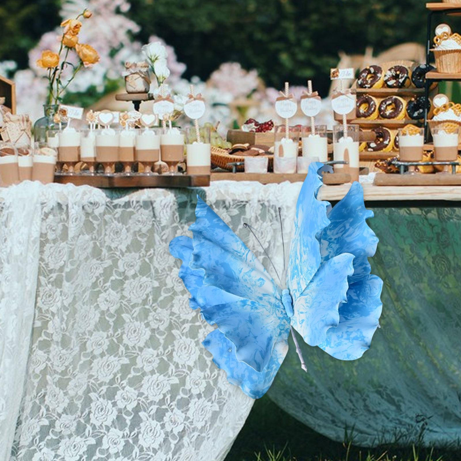 

3D Butterfly Party Decoration Artificial Ornament Large Creative Backdrop Wall Light Blue
