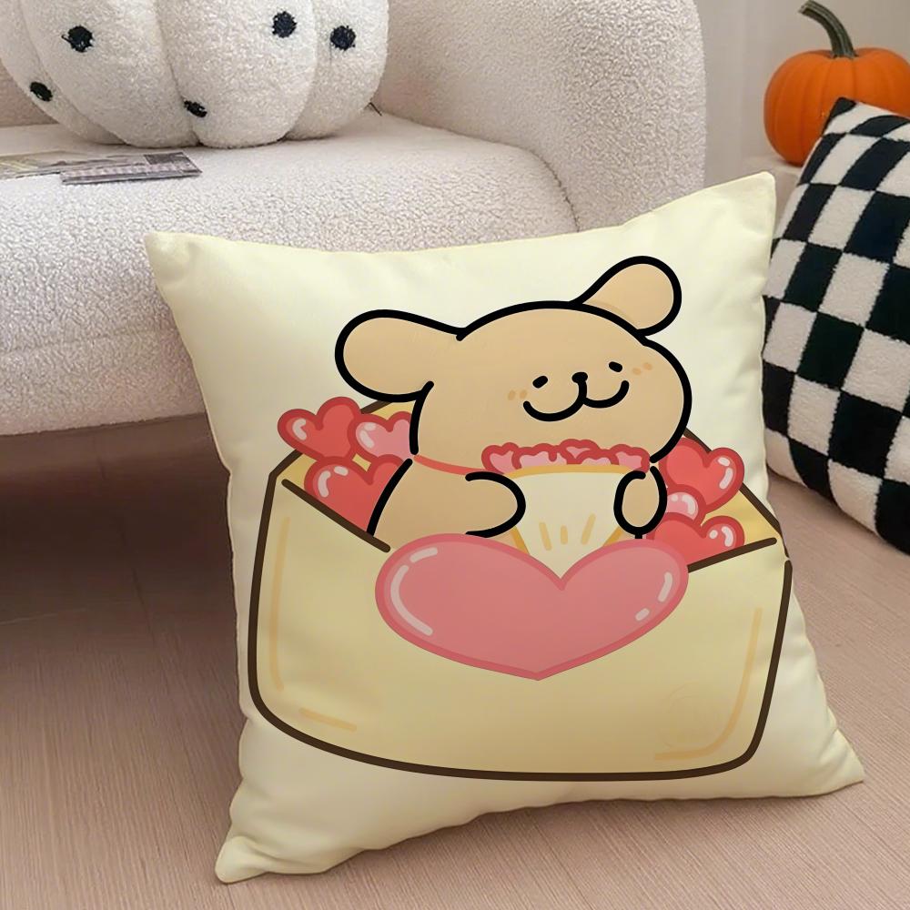 LLine Dogs Cushion Cover Throw Pillow Cover Hidden Button Durable Polyester Chair Cushion