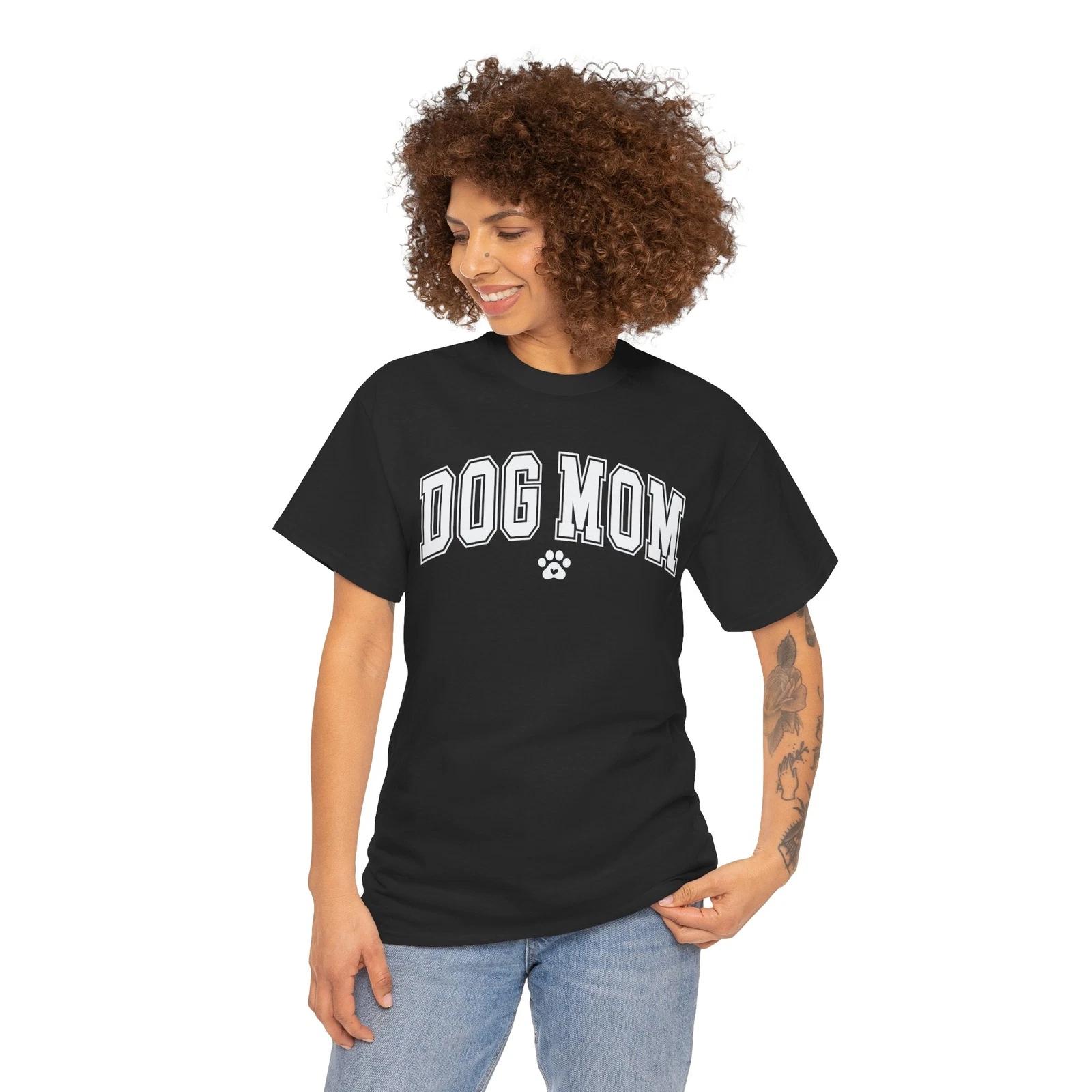 Dog Mom T-Shirt – Funny Puppy Paw Print Graphic Tee for Dog Lovers | Dog Shirt XL