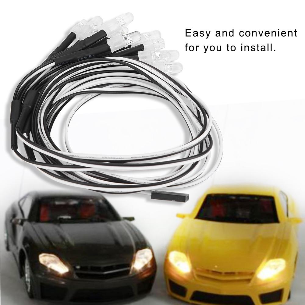 12PCS 5mm3mm Headlights and Taillights LED Lights RC Model Drift Car Accessory