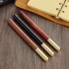 0.5mm Wooden Copper Metal Gel Pen High-end Business Office Signature Black Ink Pen School Stationery Gift