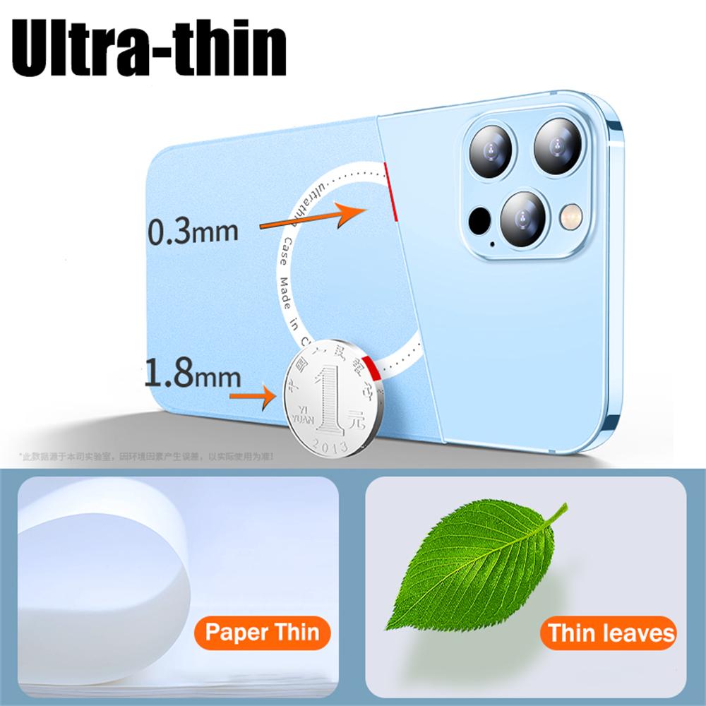 Ultrathin Matte Clear For Magsafe Magnetic Wireless Charge Case For Iphone 14 13 12 Pro Plus Max Shockproof Pc Cooling Cover