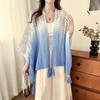 Tie Dye Shawl Summer Sun Protection Outerwear Women Beach Silk Scarf Versatile High-End Ethnic Style Shoulder Wrap