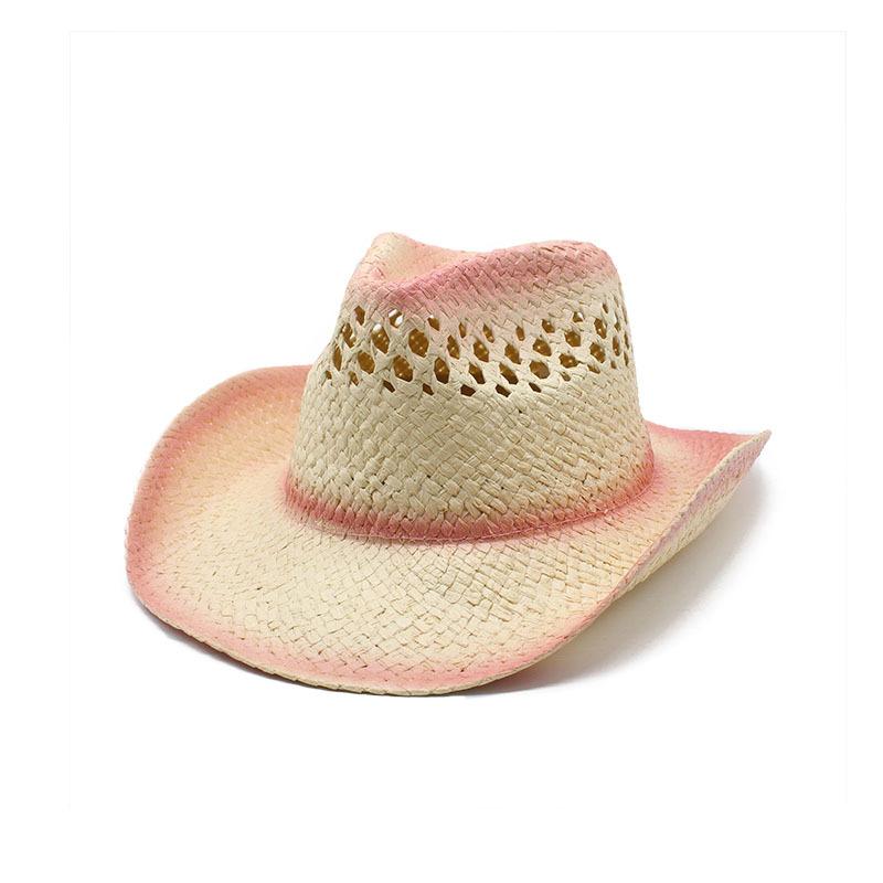 Outdoor Seaside Sunshade Spray Paint Western Cowboy Hat Straw Hat Big Edge Jazz Hat