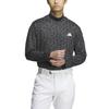 Golf Polo Shirt Palm Leaf Print Mock Neck Stretch Shirt Six M [Golf] L/S Men's Black/Grey