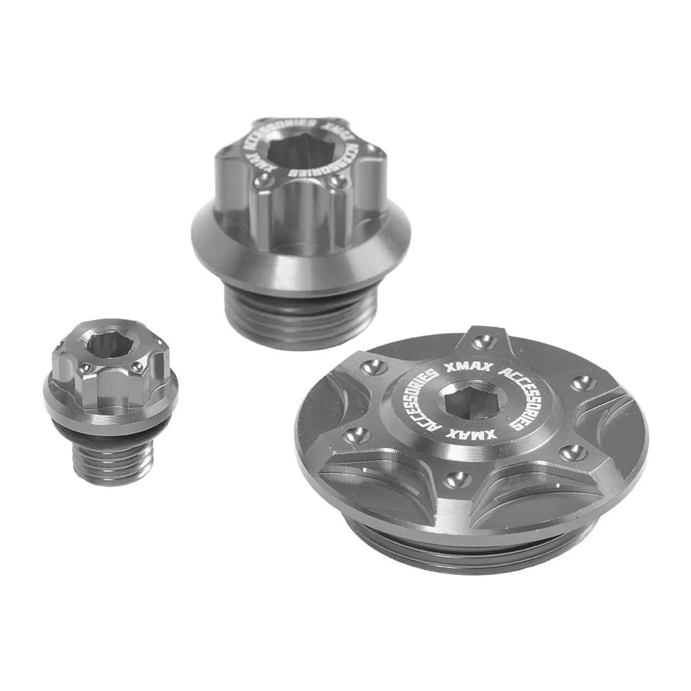 For Yamaha XMAX300 XMAX250 2017-2024 Anti-theft Oil Screw Magneto Cover Motorcycle Gear Tank Engine Decorative Screws Oil Cap