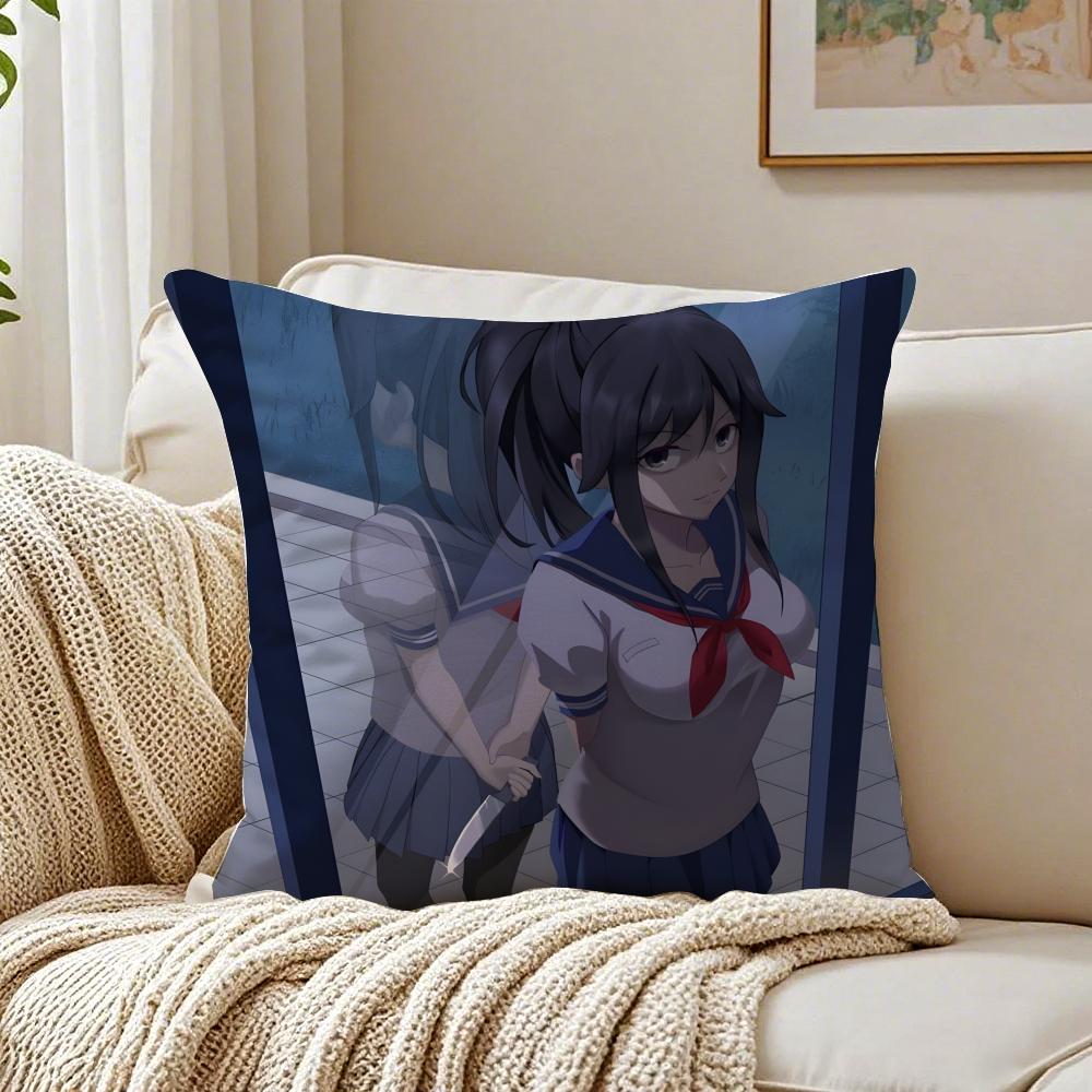 game dark YYandere SSimulator Cushion Cover Pillowcase Antidustmite living Room Sofa Decor Cushion Room