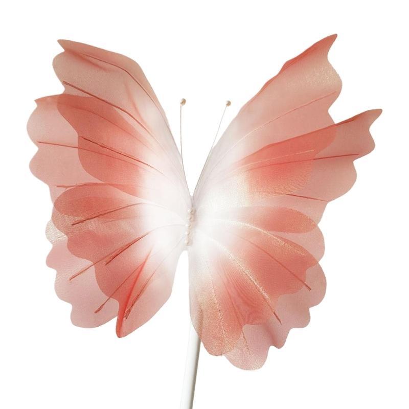 Handgefertigter Gaze-Schmetterling Künstlicher Schmetterling Schmuck Wandkunst Dekoration