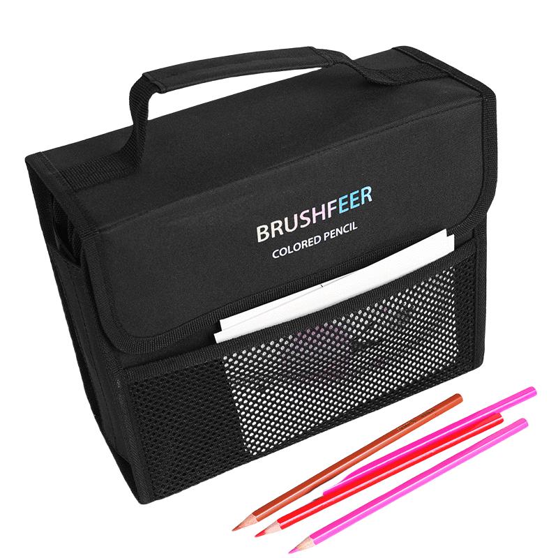 200 Holes Color Pencil Case Black Large Capacity Pencils Bag for Students Stationery Adult Artists and Colorists