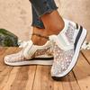 Mode Elegant Damen Stickerei Floral Keilabsatz Slipper Frauen 2025 Herbstmode Slip-On Versteckter Absatz Freizeitschuhe Frau Sneakers