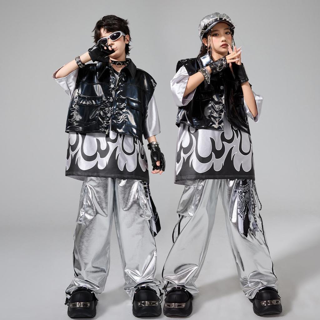 Trendiges Street Dance Hip Hop Performance Outfit für Kinder (Jungen und Mädchen)
