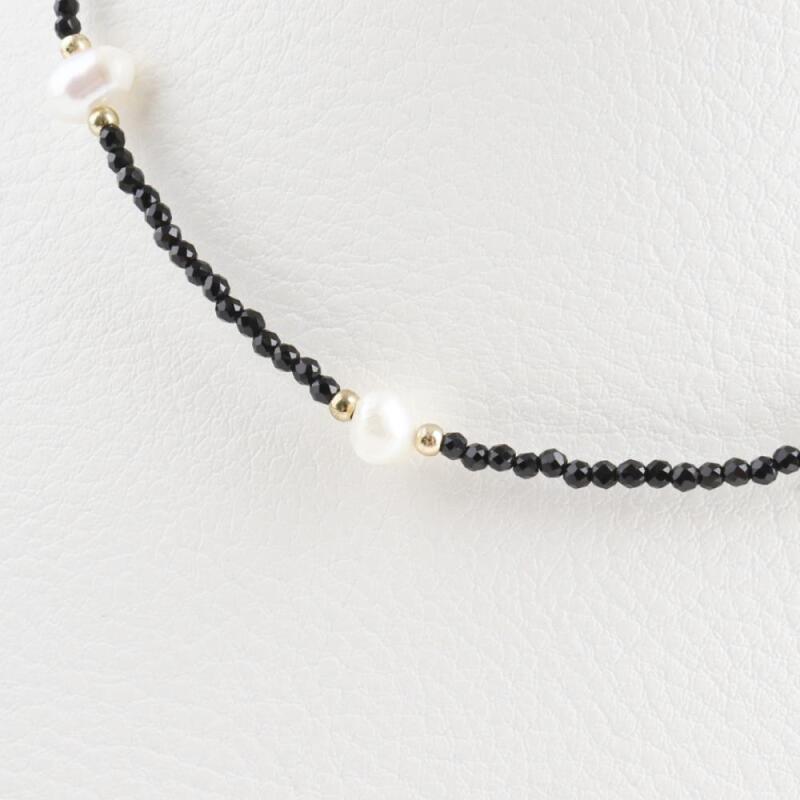 

Women s Daily Black Spinel Petite Necklace A31789_Single Item