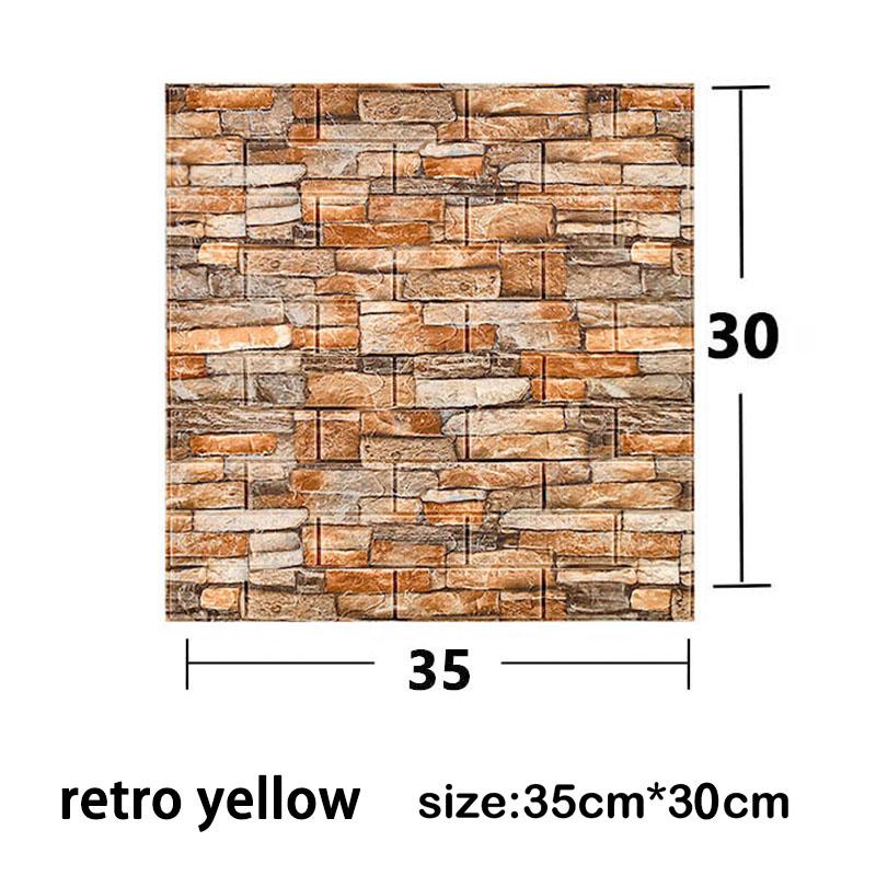 Samolepicí tapeta DIY pro tapety Domácí dekorace Vzor cihly Vodotěsné samolepky na zeď 3D 35*30cm List papíru na dekoraci pokoje