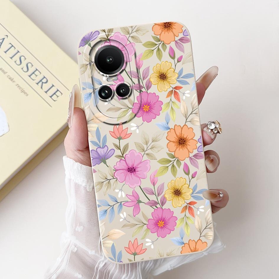 For OPPO Reno 10 Case CPH2531 Reno10 5G Cover Fashion Daisy Flower Lens Protective Soft Shell For OPPO Reno 10 Pro CPH2525 Coque