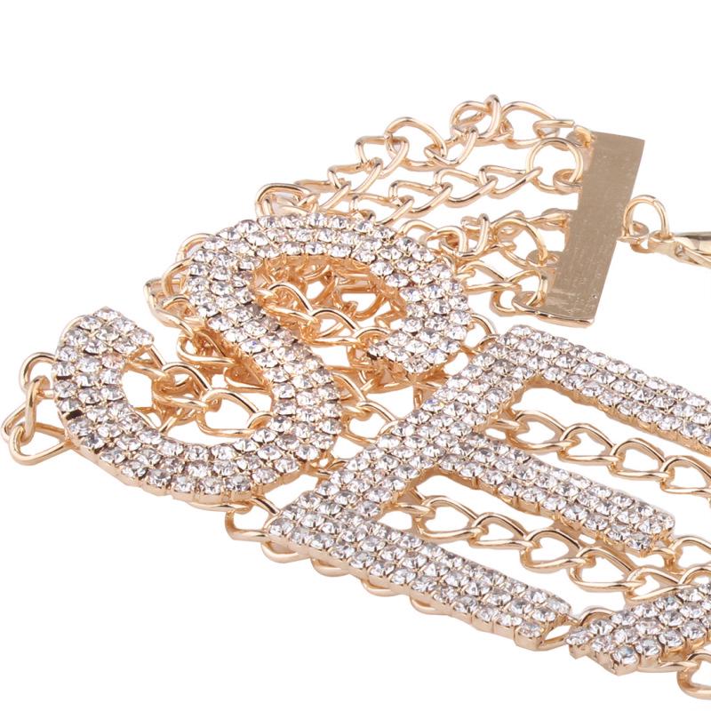 RUI RUI YU Women's Luxury Necklace Jewelry, Individual SEXY Pattern Rhinestone Choker Alloy Wide Necklace