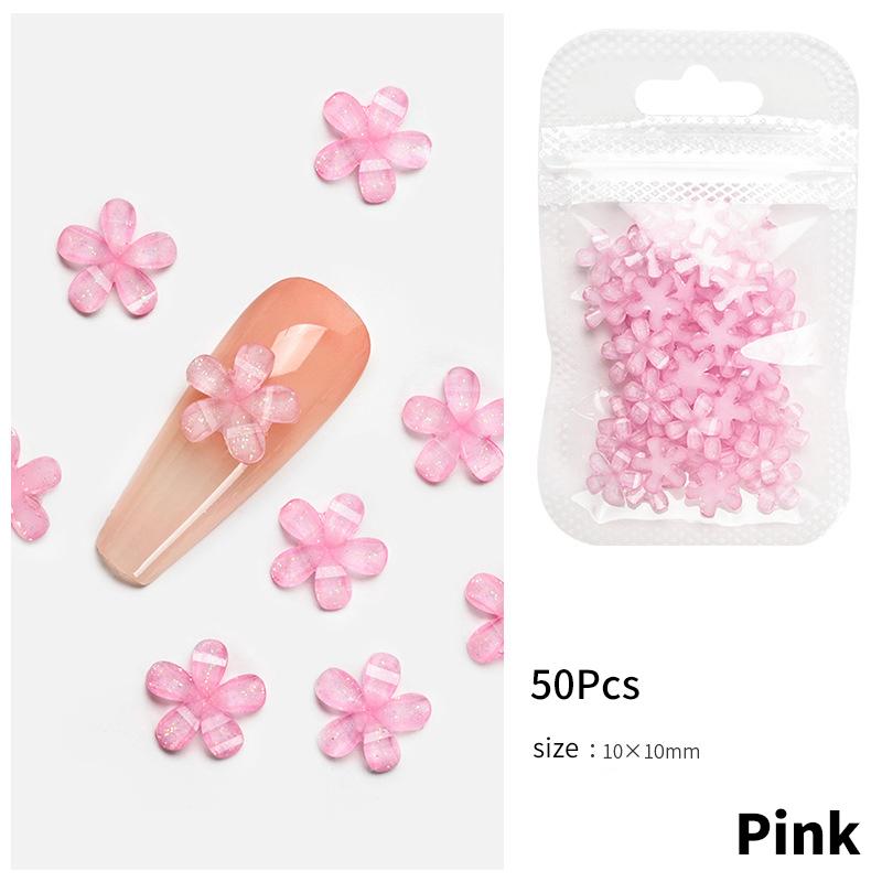 

Тривимірні блискучі аксесуари для нігтів із п’ятьма пелюстками, 50 шт. 10mm