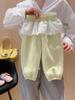 Spring Girls' Korean Style Cute Rabbit Lace Hoodie & Sweatpants Set