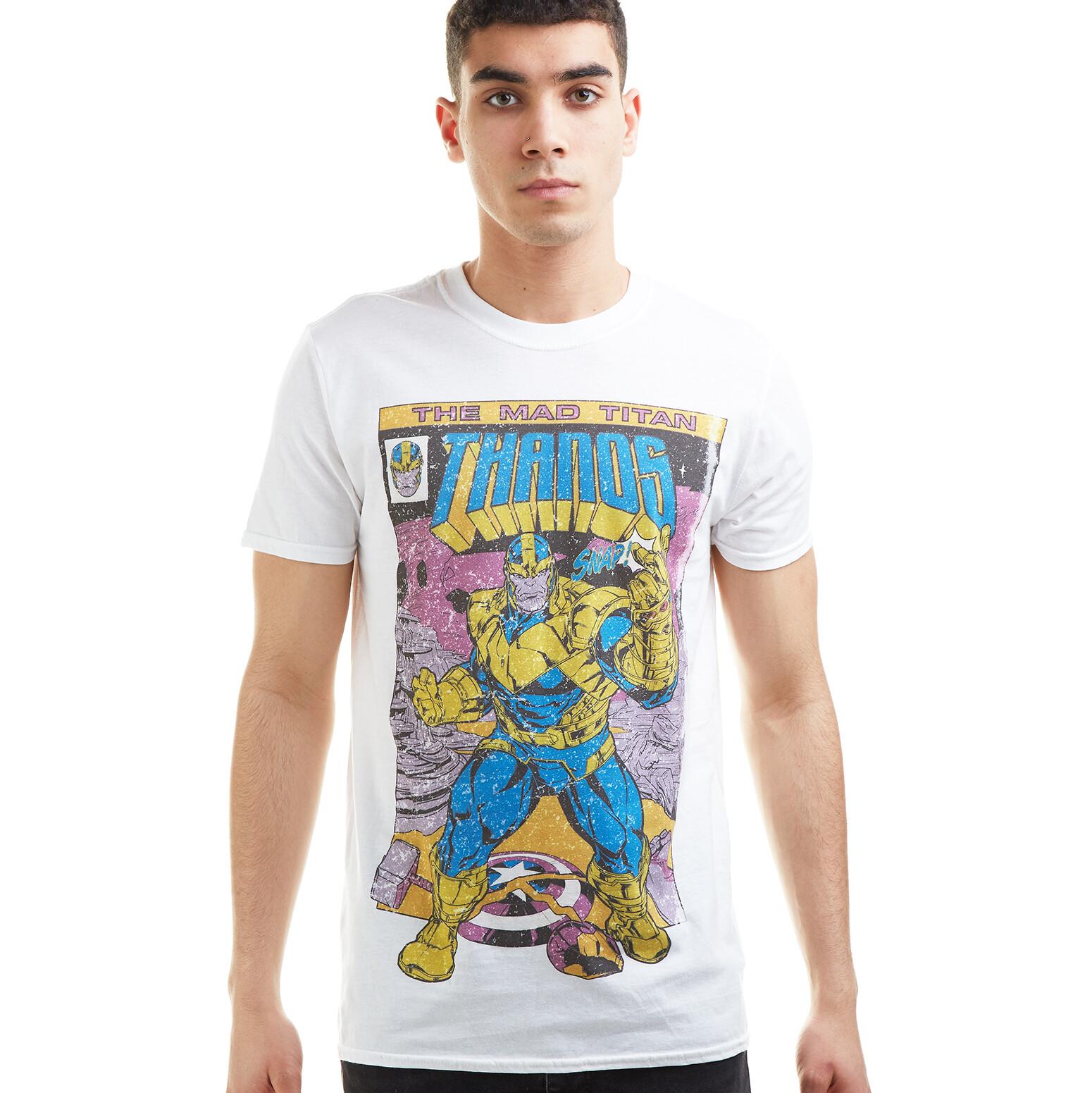 Official Marvel Mens Thanos The Mad Titan T-shirt White S XXL S