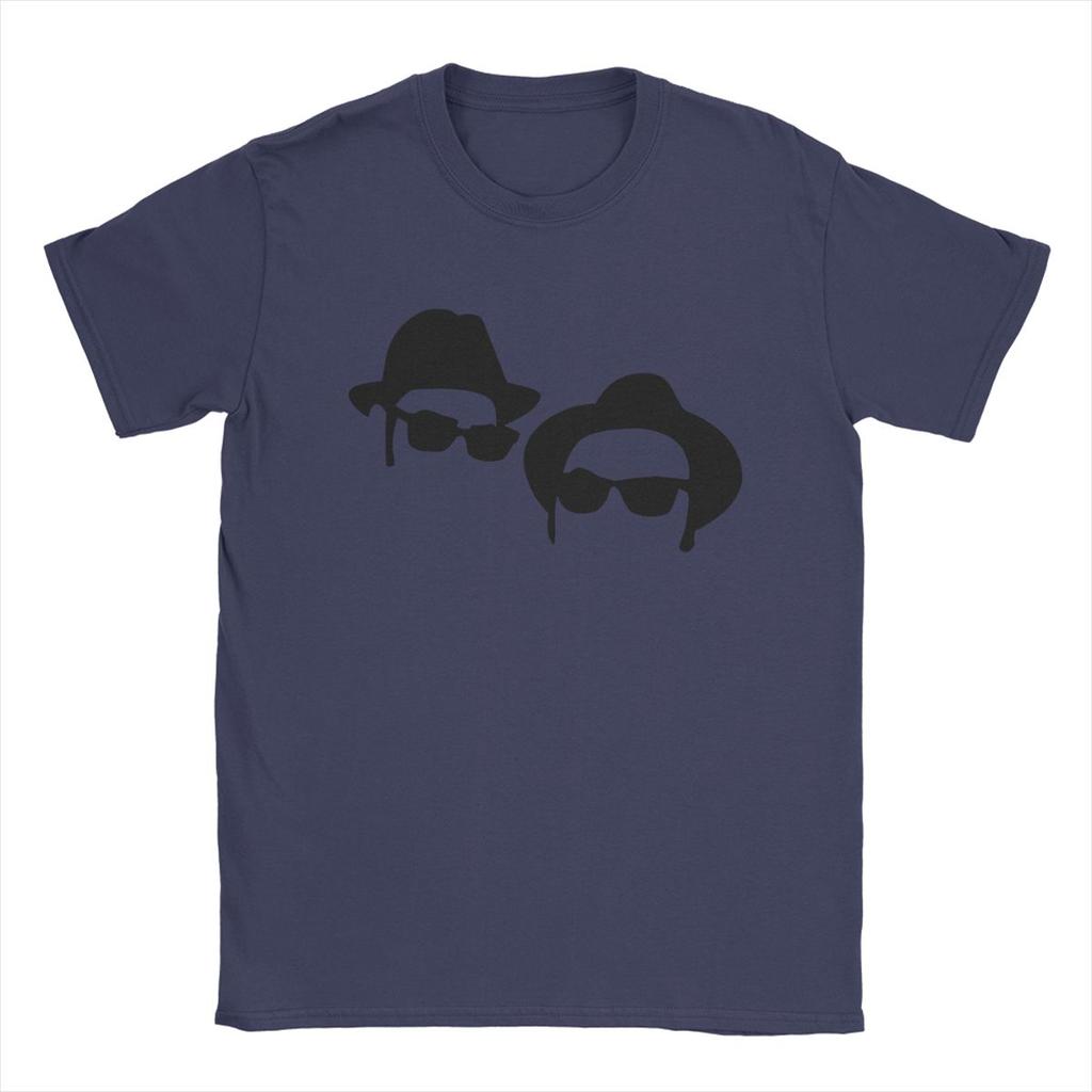 Elwood & Jake The Blues Brothers T-shirts pour hommes T-shirts de loisirs Manches courtes Col rond T-shirts en coton Imprimés Hauts
