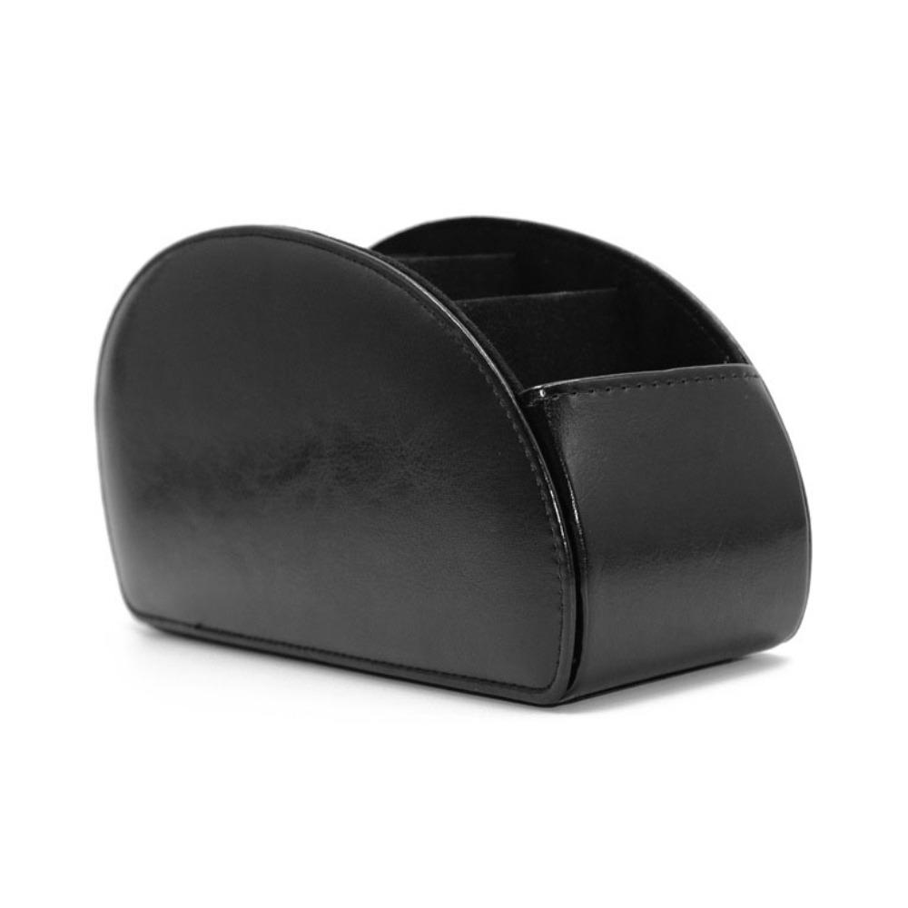 

High Quality 5 Grid Remote Control Holder Multipurpose PU Leather Cosmetics Brush Storage Holder Stationery Organizer Case чёрный
