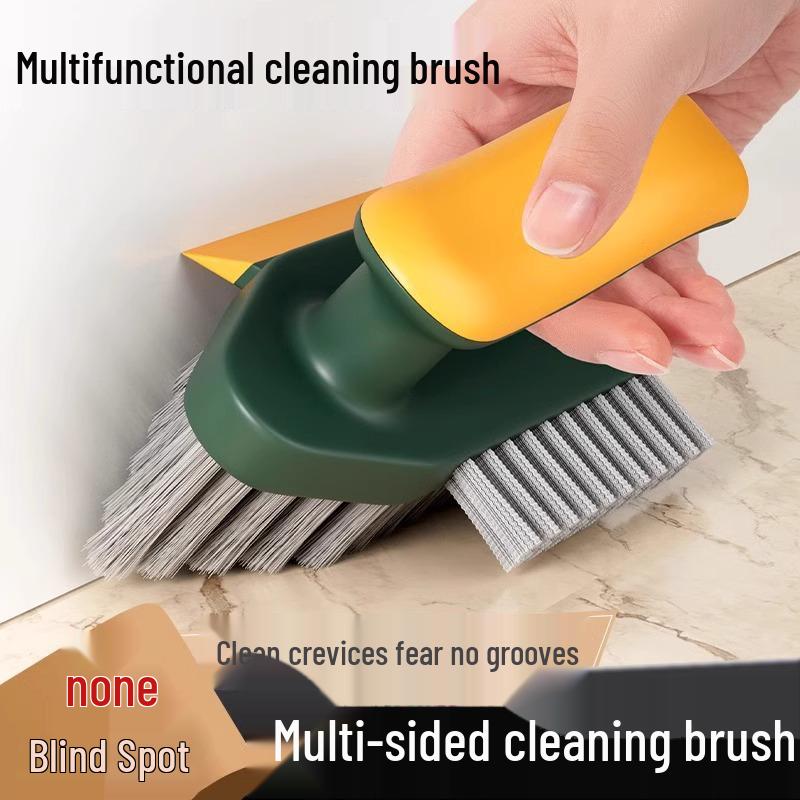 Multi-Purpose Crevice & Corner Brush for Bathroom, Toilet, and Floor with Hard Bristles for Grout Stain Removal