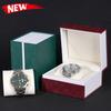 New PU Leather Threaded Square Watch Box Single Watch Case Portable Travel Watch Storage Box Scratch-Resistant Gift Watch Box