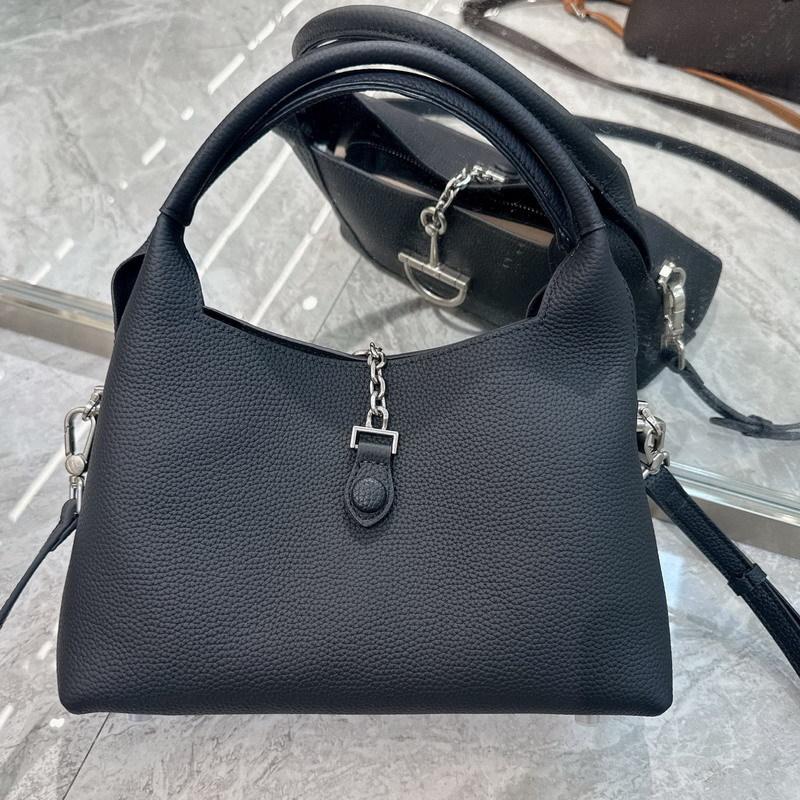New high-end cowhide leather bucket bag underarm bag handbag crossbody shoulder bag vegetable basket women's bag