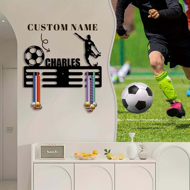 

1pc Custom Iron Soccer Medal Hanger Personalized Football Jersey Number Medal Display Rack for Sports Awards M