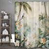 Tropical Rainforest Landscape Shower Curtain Washable Dirt-Resistant Shower Head Waterproof Polyester Bath Curtain
