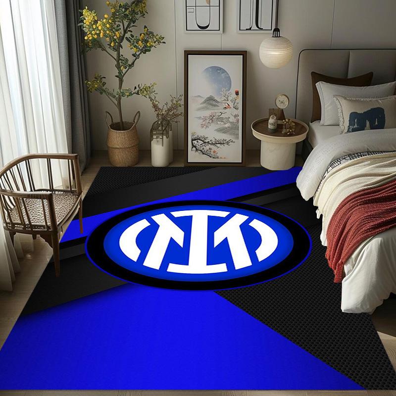 Inter Milan Emblem Dynamic Background Carpet Printing Living Room and Bedroom Mats Dormitory Decoration Protective Pad Art
