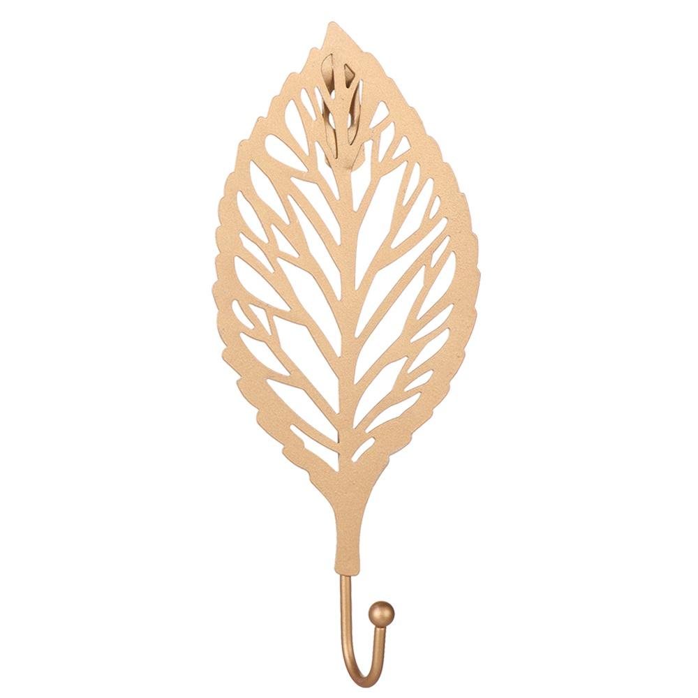 Retro Gold Leaf Shape Hanging Hooks Punch-Free Wall Hanger Hanging Storage Rack Towel Watch Bag Key Self Adhesive Household